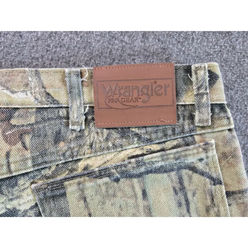 Wrangler Pro Gear Vtg Y2K Mossy Oak Breakup Camo Jeans Mens Sz 36x32 Gorpcore